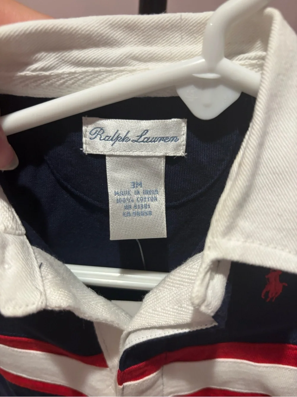 Ralph Lauren Navy One-Piece with Red and White Stripe